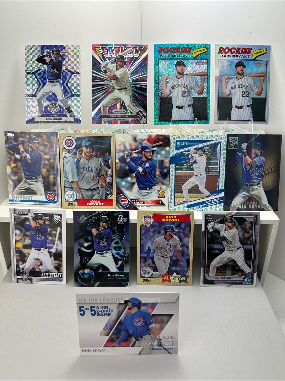 Kris Bryant lot of 14 (Cubs, Giants, Rockies)